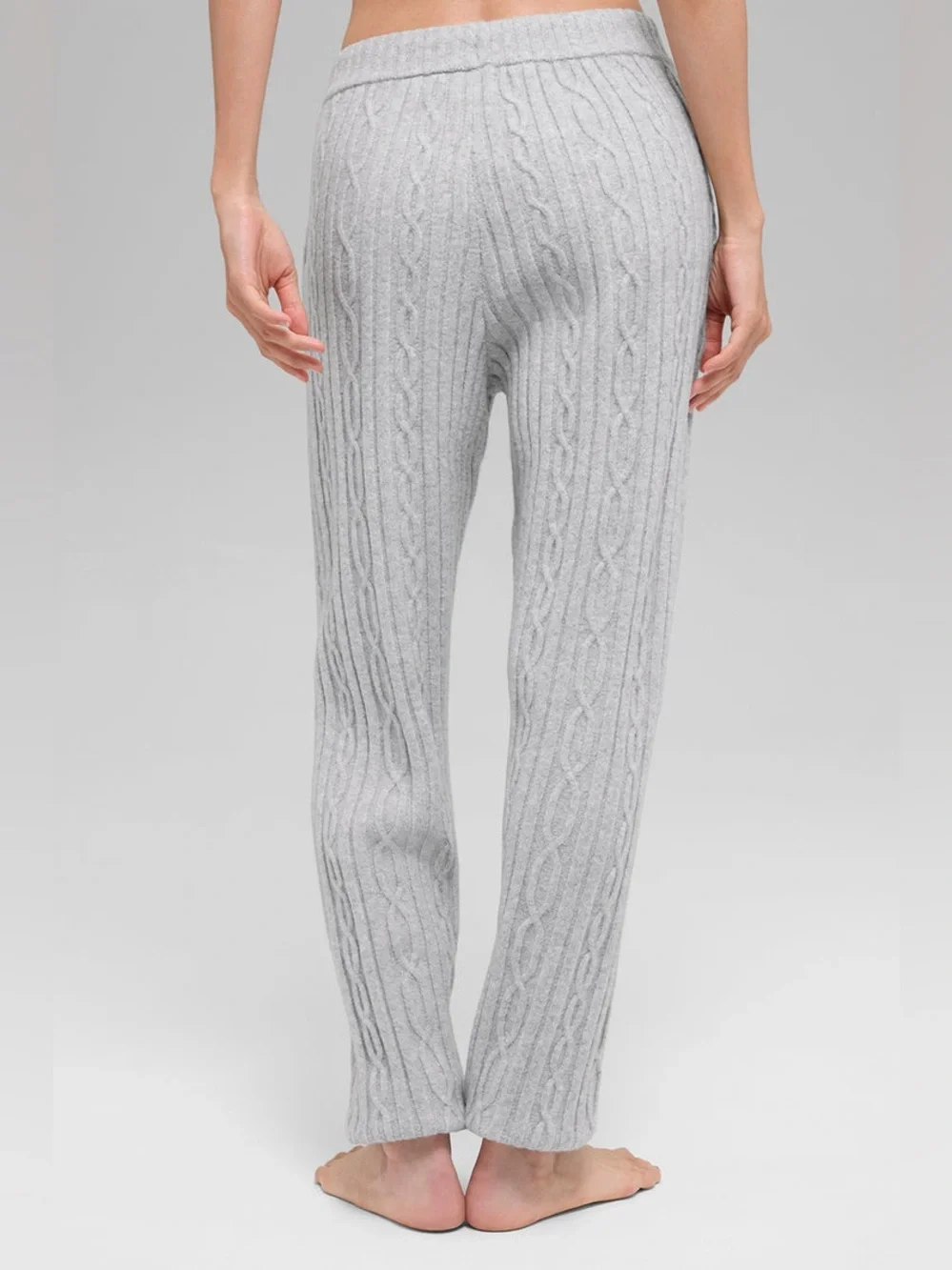 ALO Yoga Cable Knit Winter Bliss Hoodie and Joggers in Athletic Heather Gray